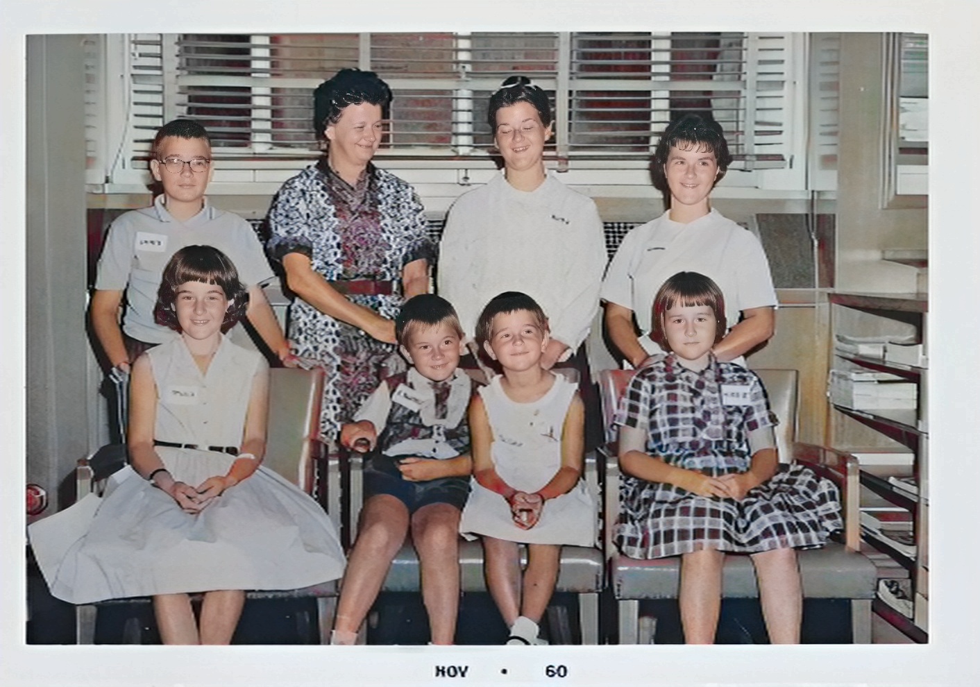 Margaret Matuschak Levin and her children, November 1960 at the Mellon Institute