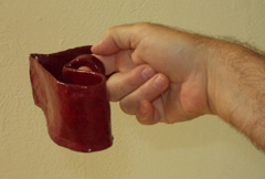 balanced heart-shaped cup
